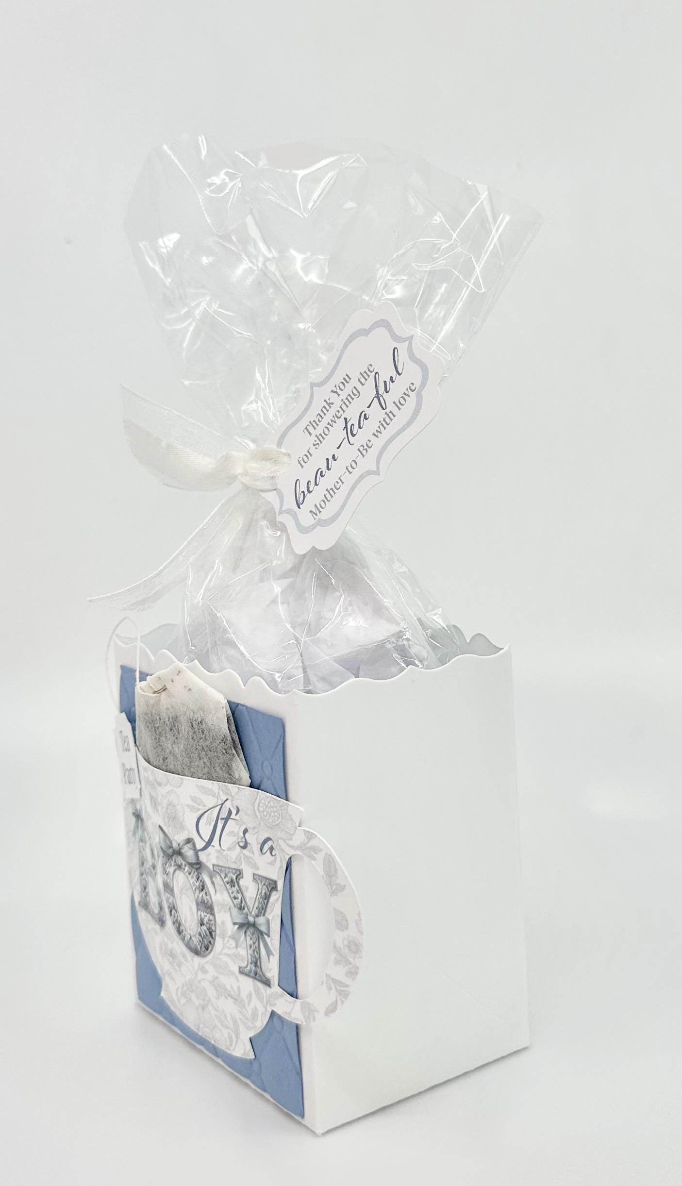 Chinoiserie Baby Boy Shower Favor Box: Tea Party Gift