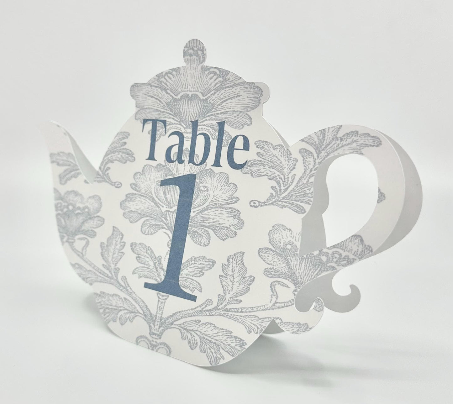 Teapot Table Signs Chinoiserie Letters Blue Bow for Baby Shower Birthday Special Events