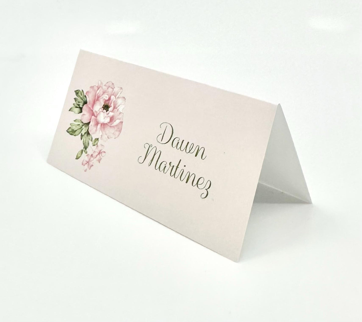 Digital Place Cards Editable Pink Peony in Pink Instant Download