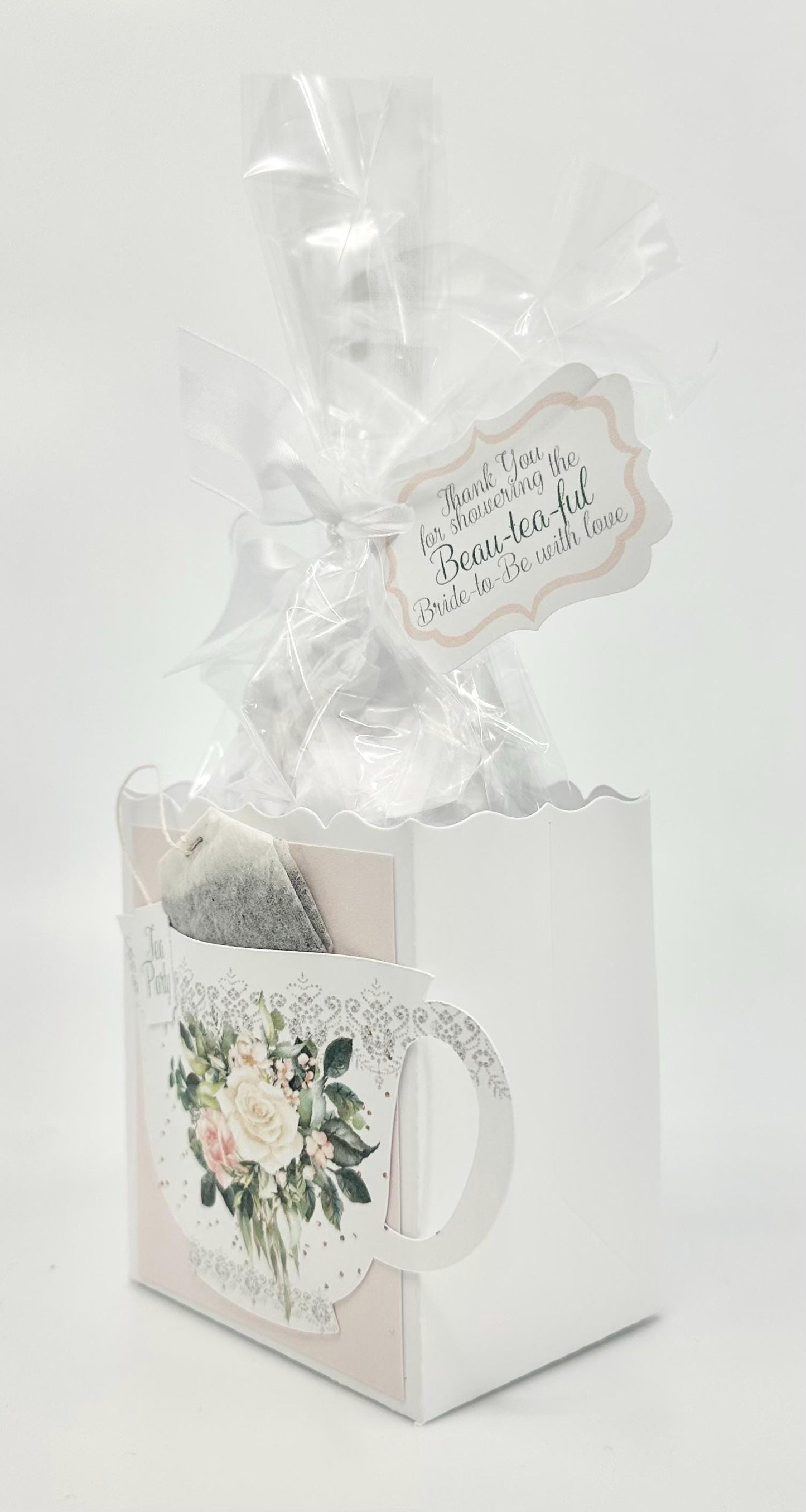 Bridal Shower Tea Party Menu: Floral Bouquet, Sage Green