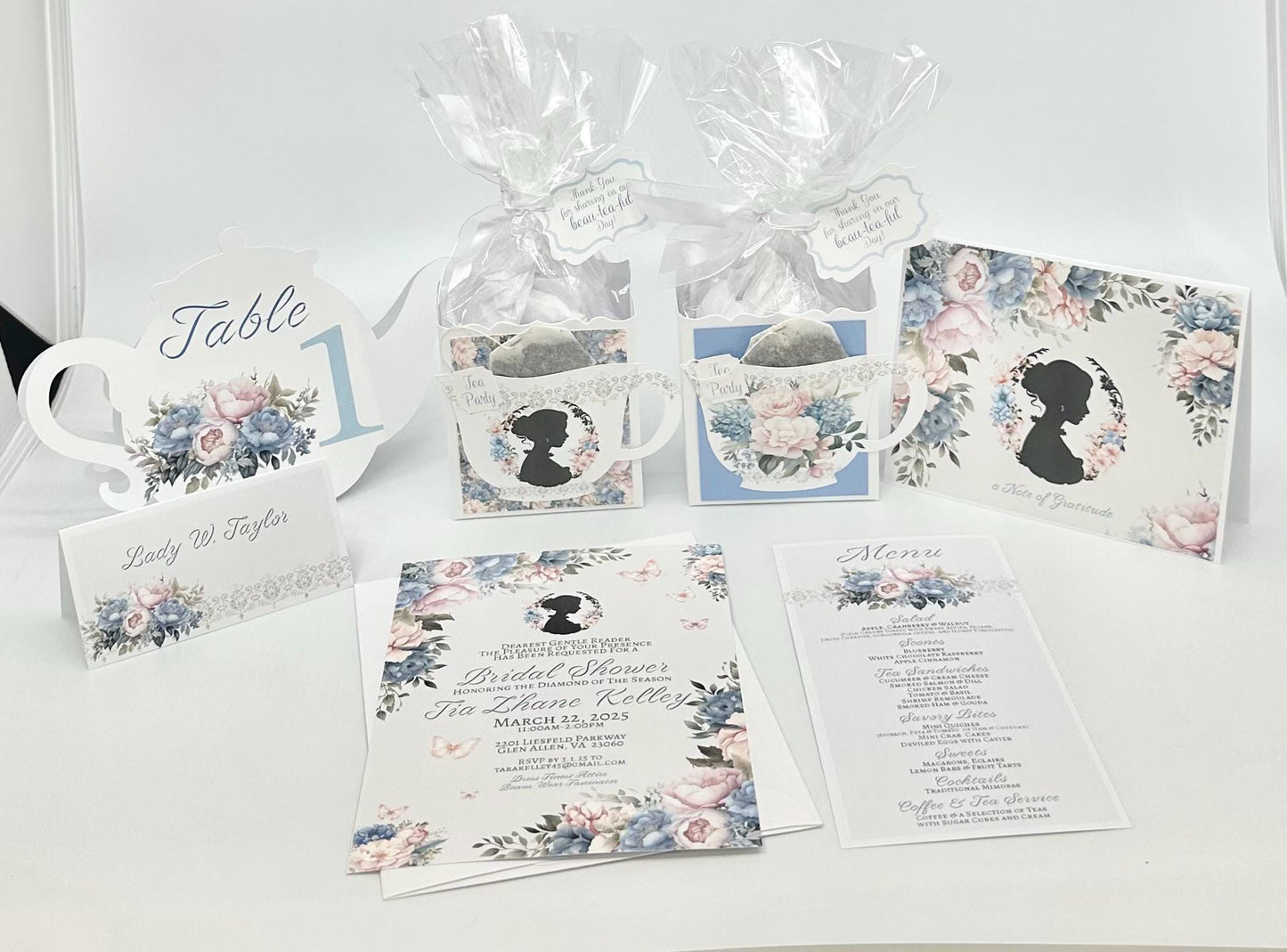 Victorian Silhouette Tea Party Invitation: Bridal Shower, Wedding, Birthday