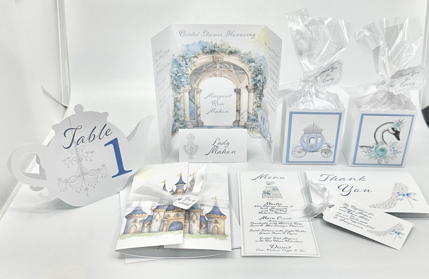 Blue Castle Tea Party Ensemble: Bridal Shower Kit
