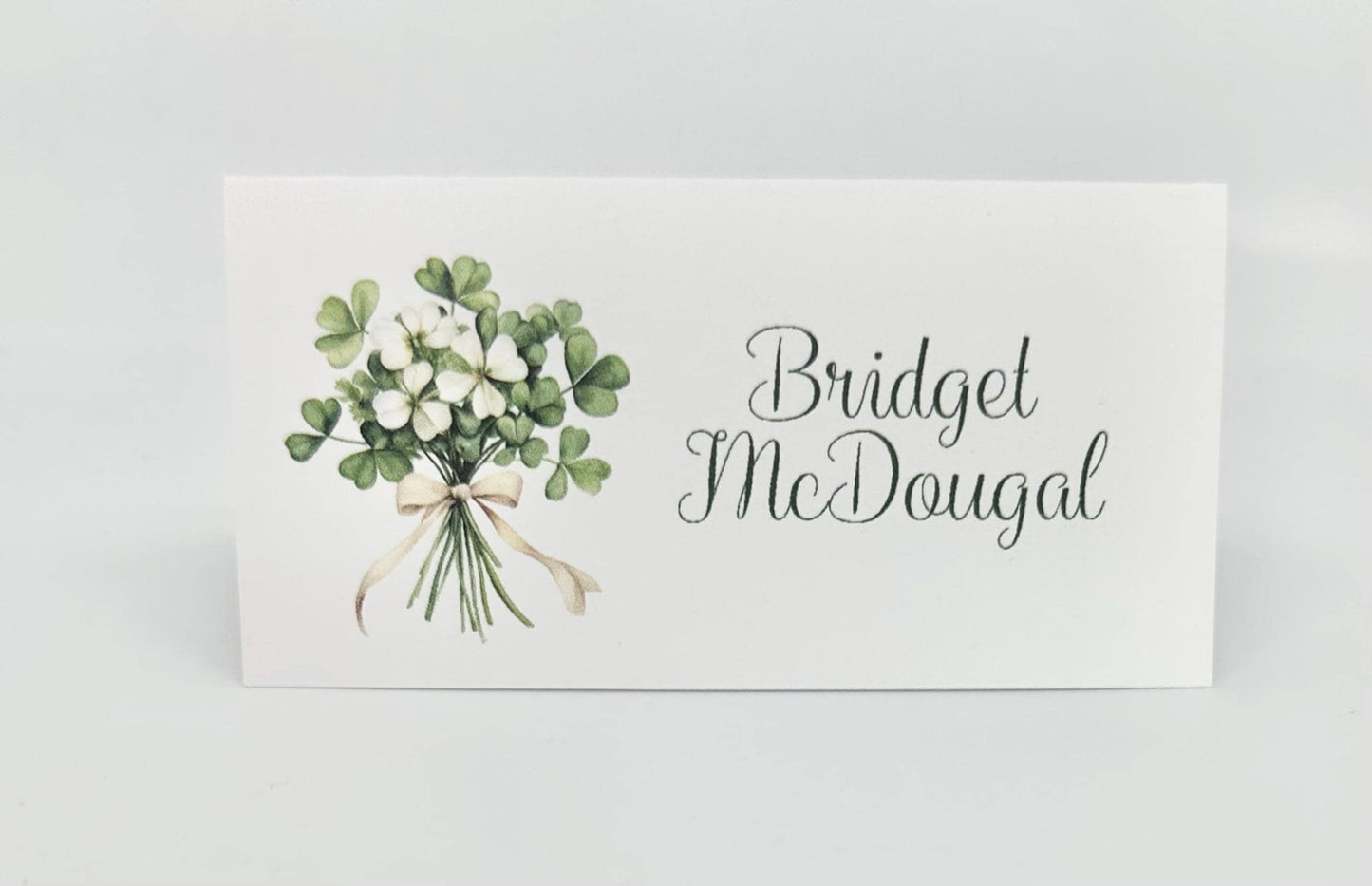 Irish Clover Celtic Gaelic Bridal Shower Tea Party Table Place Card Seating Assignment
