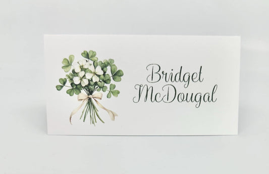 Irish Clover Celtic Gaelic Bridal Shower Tea Party Table Place Card Seating Assignment