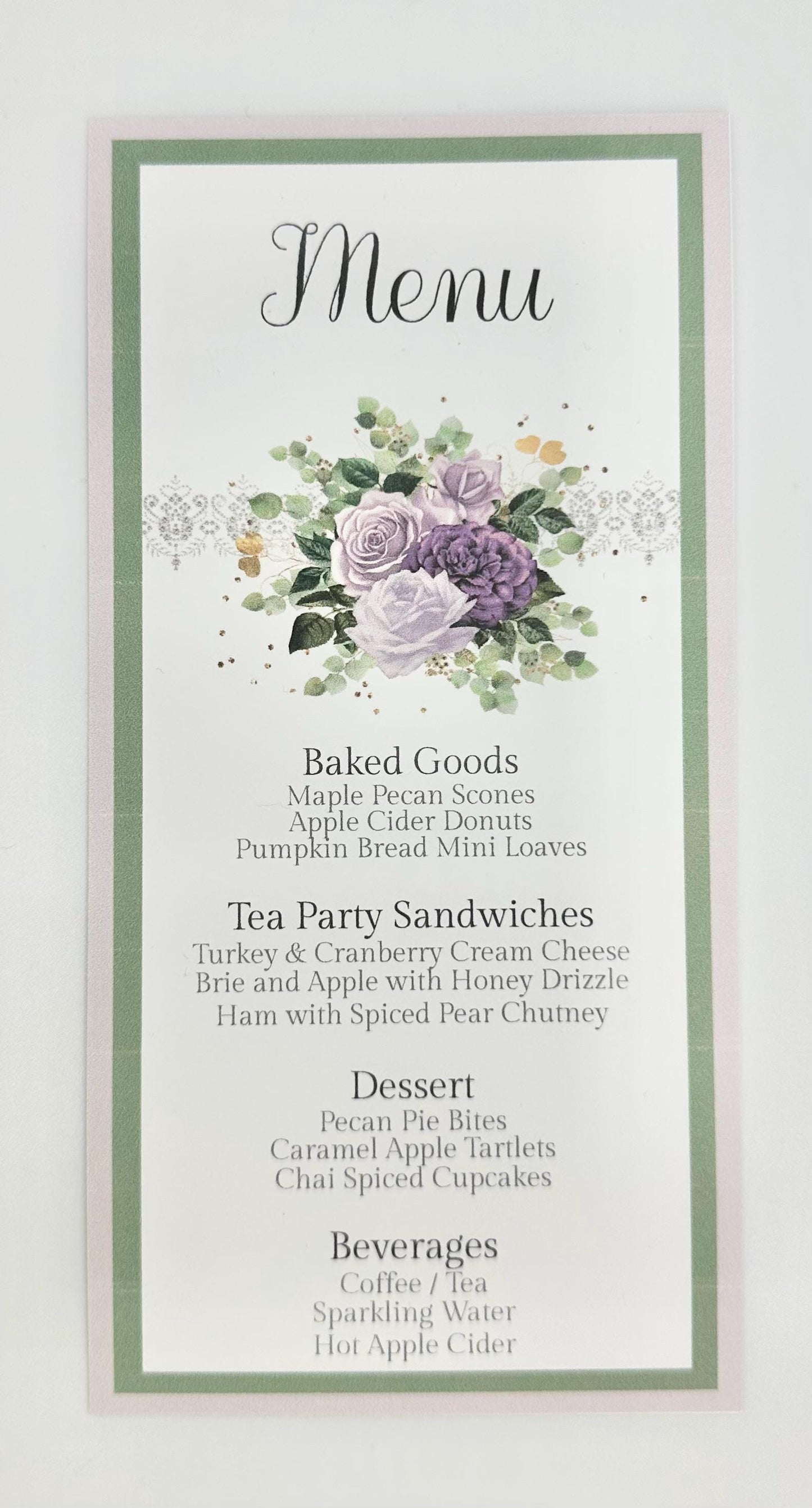 Purple Rose Tea Party Invitation Kit: Bridal Shower, Wedding