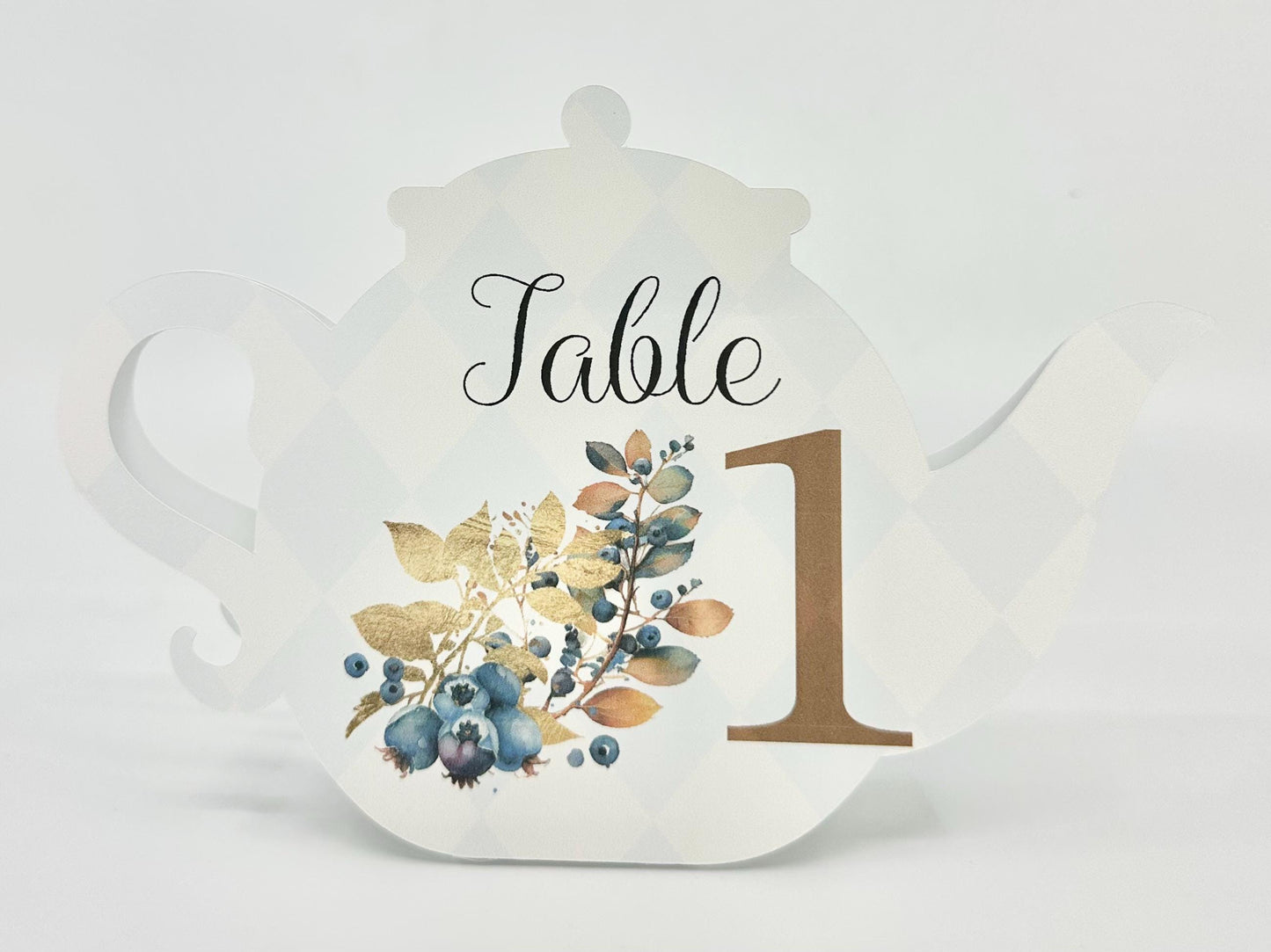 Bridal Shower Tea Party Pack Kit Blueberry Ensemble Invitation Menu Place card Party Favor Gift Box Bag Wedding Baby Birthday special event