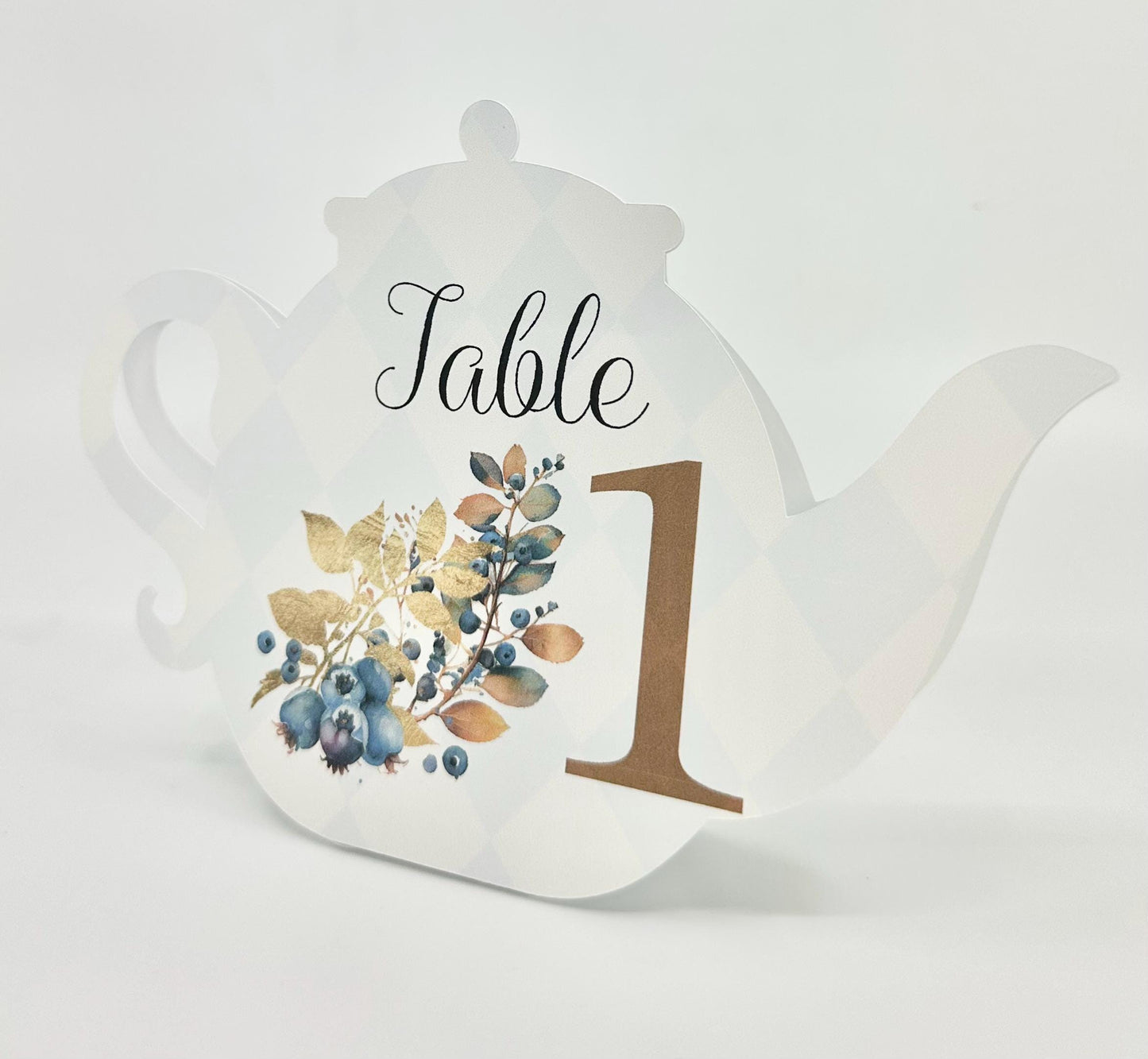 Bridal Shower Tea Party Pack Kit Blueberry Ensemble Invitation Menu Place card Party Favor Gift Box Bag Wedding Baby Birthday special event