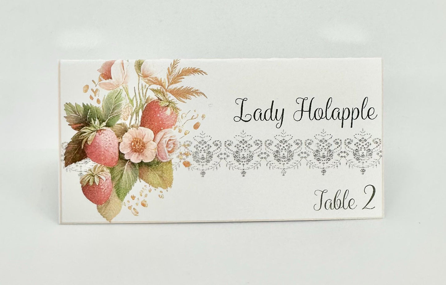 Bridal Shower Tea Party Strawberry Place Card