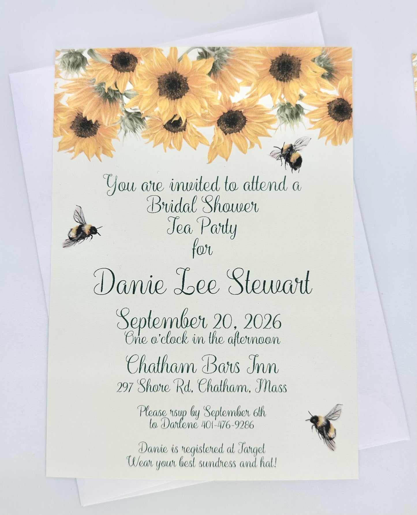 Bridal Shower Tea Party Pack Kit My Bumble Bees Love Sunflowers Ensemble