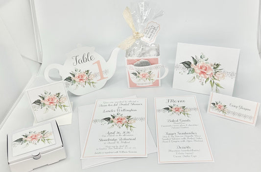 Pink Rose Bouquet Ensemble Bridal Shower Tea Party Pack Kit