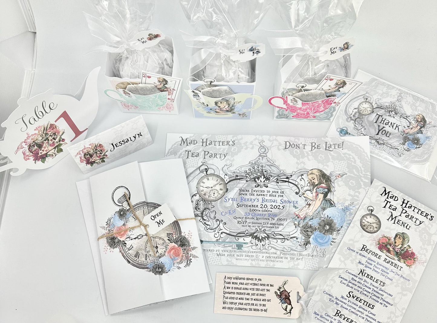Alice in Wonderland Tea Party Ensemble: Bridal Shower, Wedding
