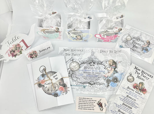 Alice in Wonderland Tea Party Ensemble: Bridal Shower, Wedding