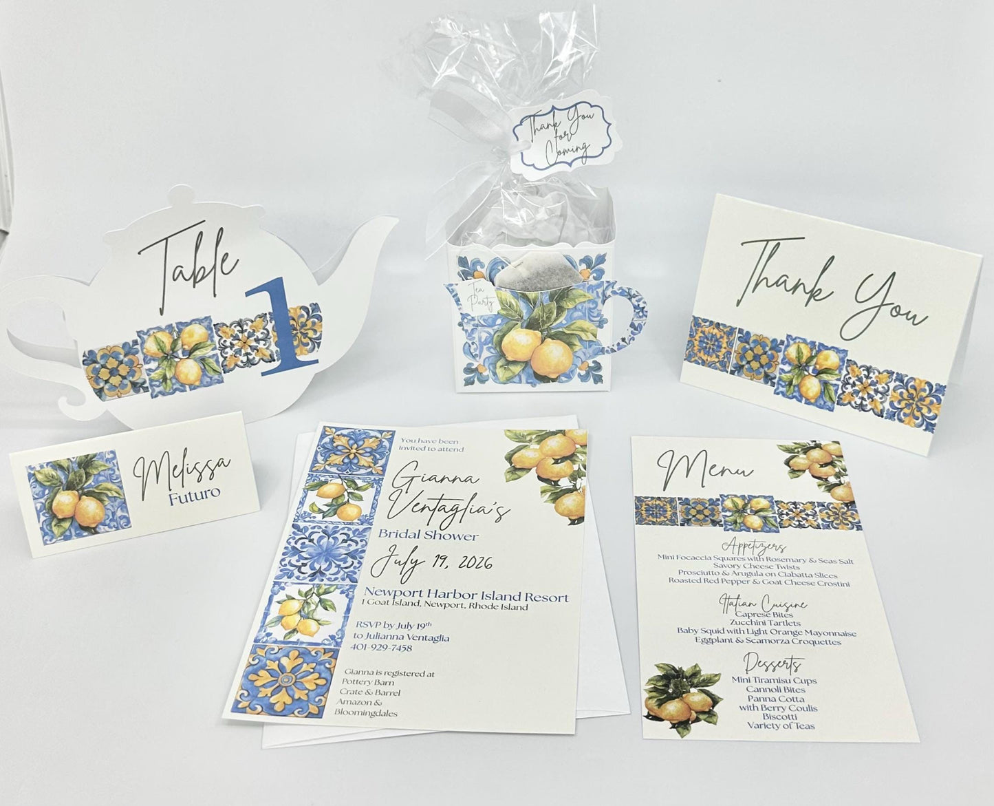 Digital Thank You Card Amalfi Coast Lemons Italy Positano Grazie