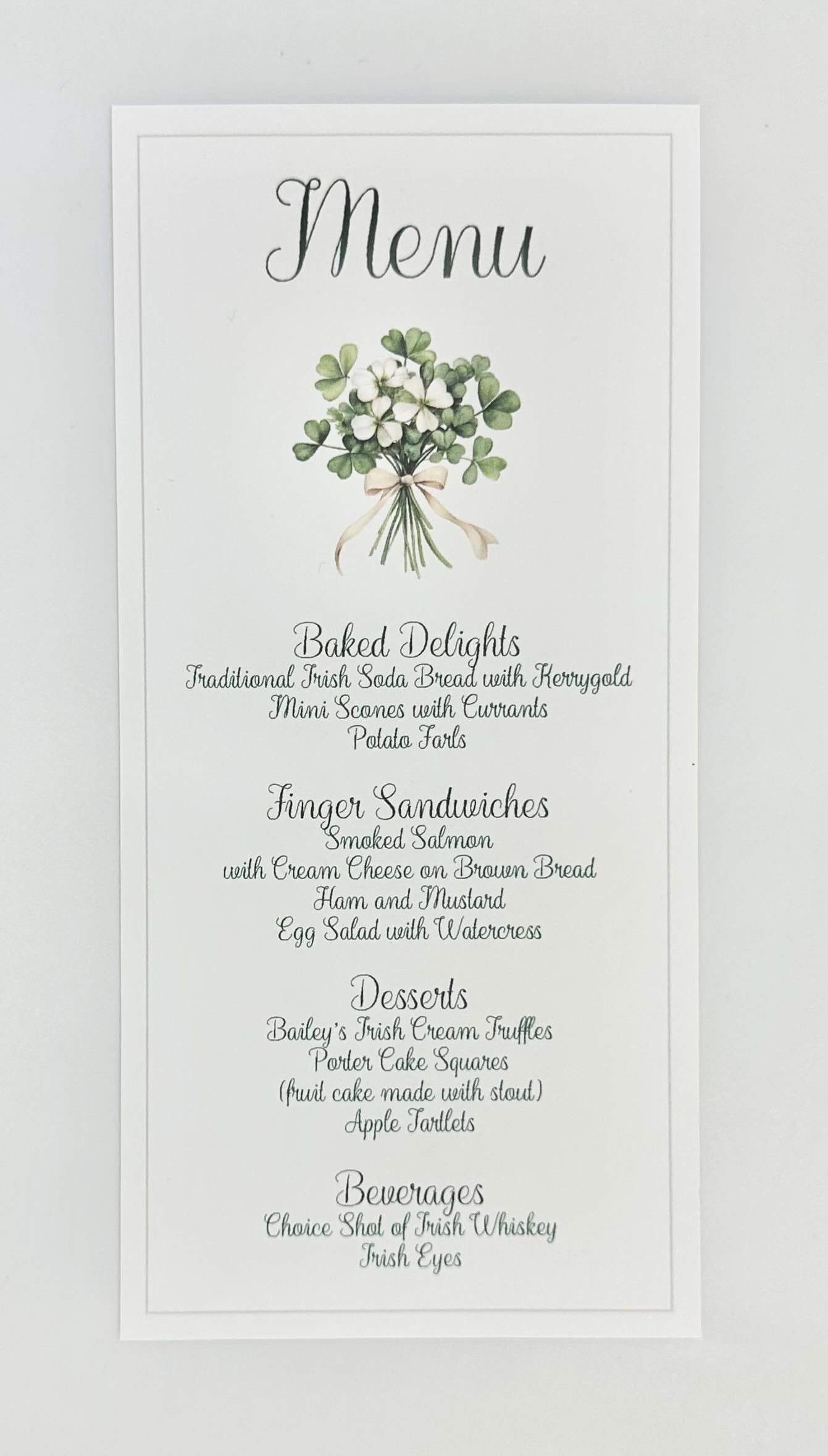 Digital Editable Irish Shamrock Clover Bridal Shower Invitation Celtic Gaelic UK Wedding