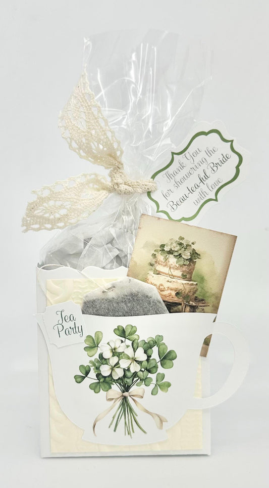 Irish Shamrock Clover Flower Bouquet Tea Party Favor Box Bag Bridal Shower Wedding