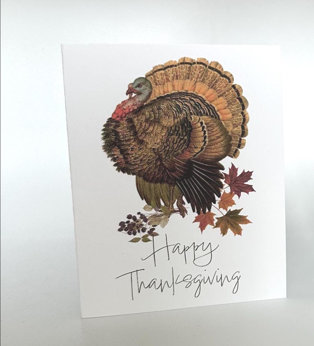 Digital Thanksgiving Turkey Card Note Gift of Gratitude two styles by Paper Fascinator