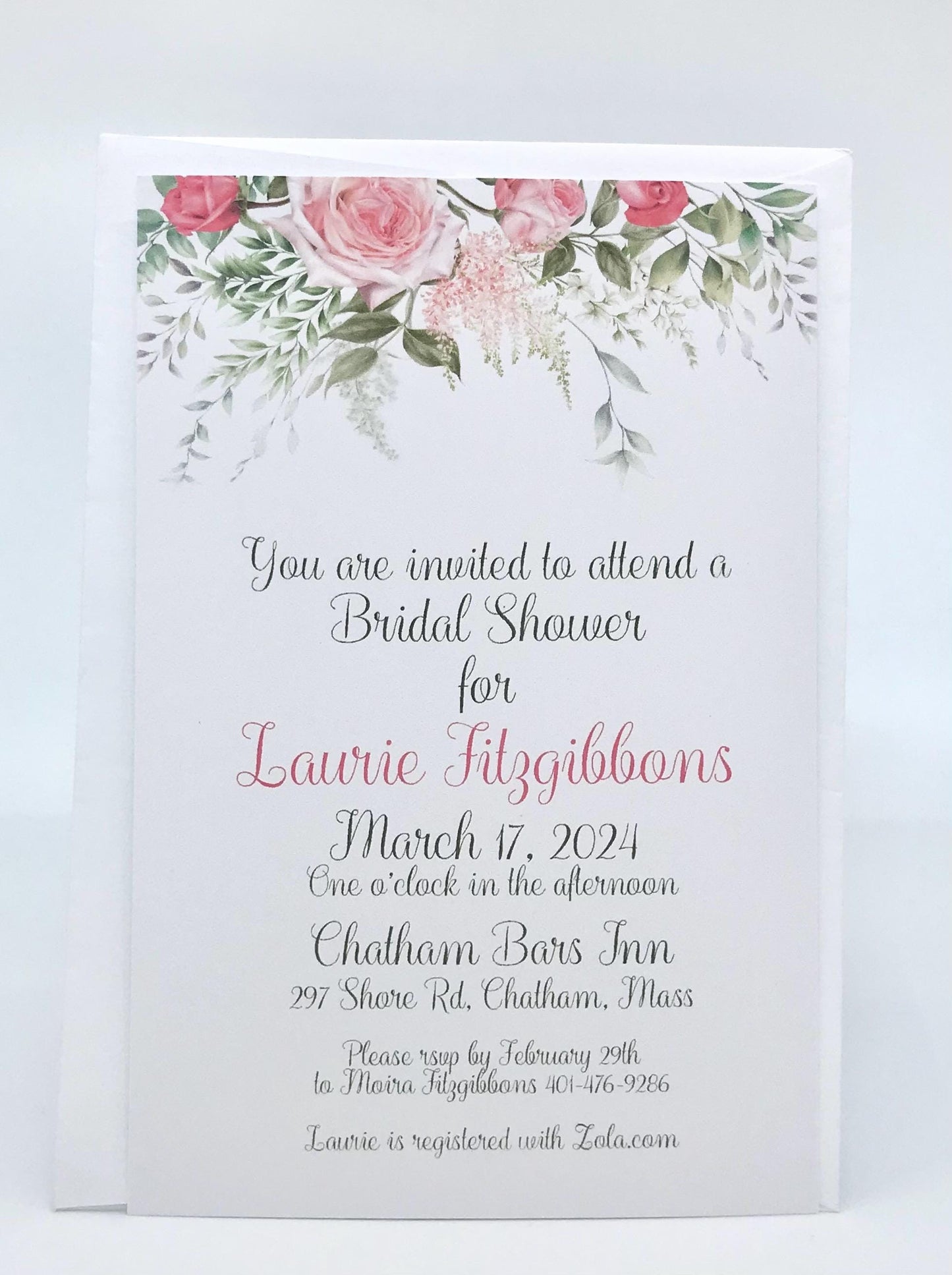 Sprig of Roses Tea Party Ensemble Invitation Menu Party Favor Gift Box & Bag and place card Bridal Baby Shower Birthday Event Planning