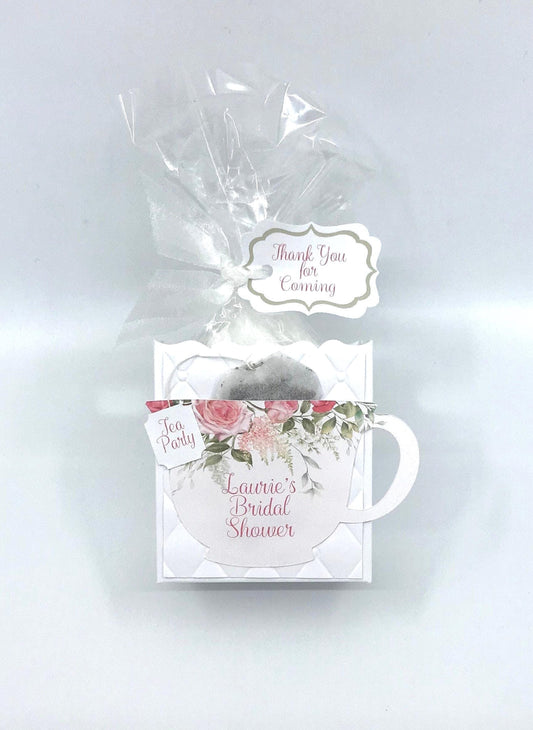 Sprig of Roses Tea Party Favor Gift Box & Bag for Bridal Baby Shower Birthday Event Planning