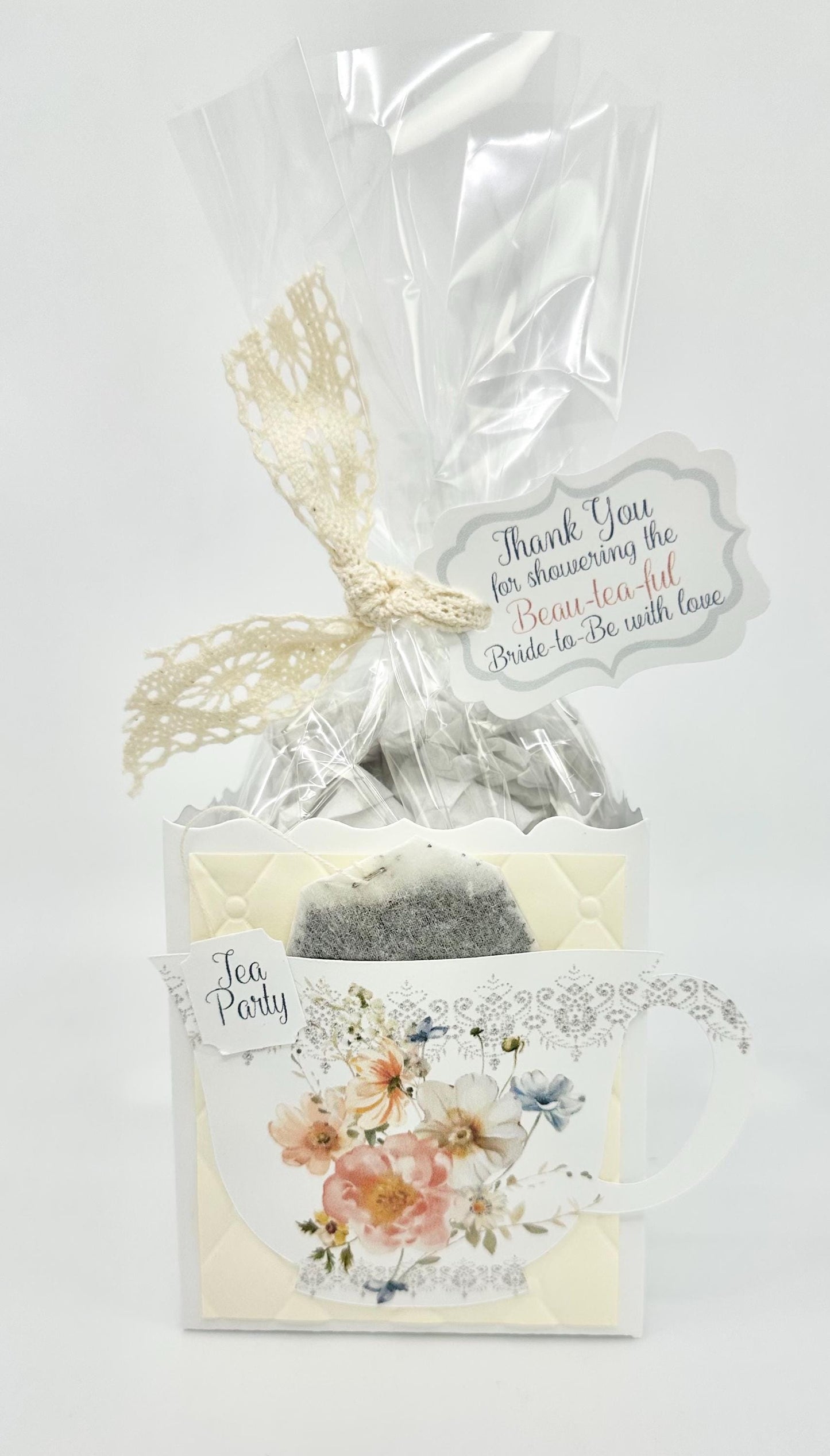 Bridal Shower Tea Party Floral Sihouette Invitations You are My Cup of Tea