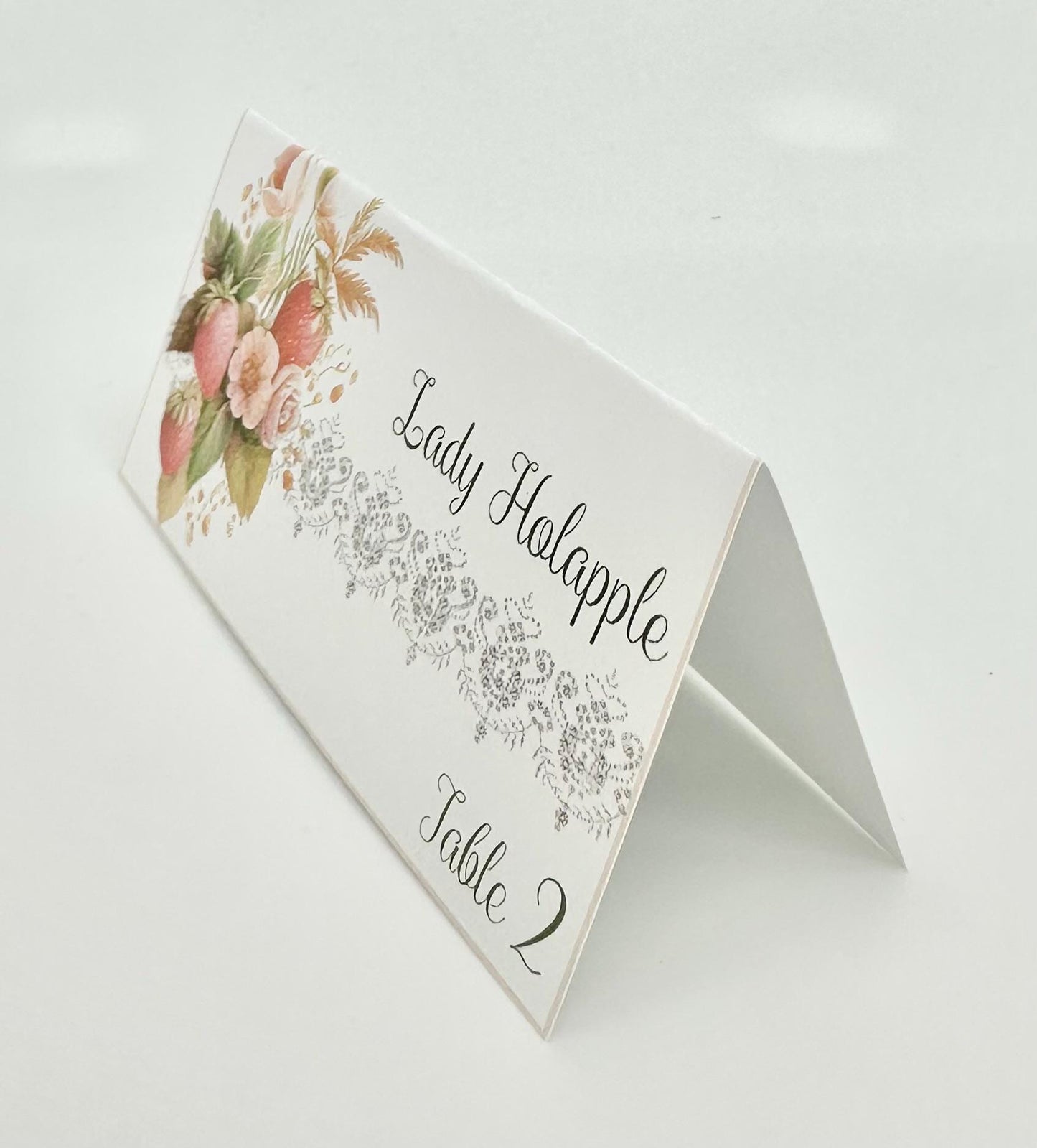 Bridal Shower Tea Party Strawberry Place Card