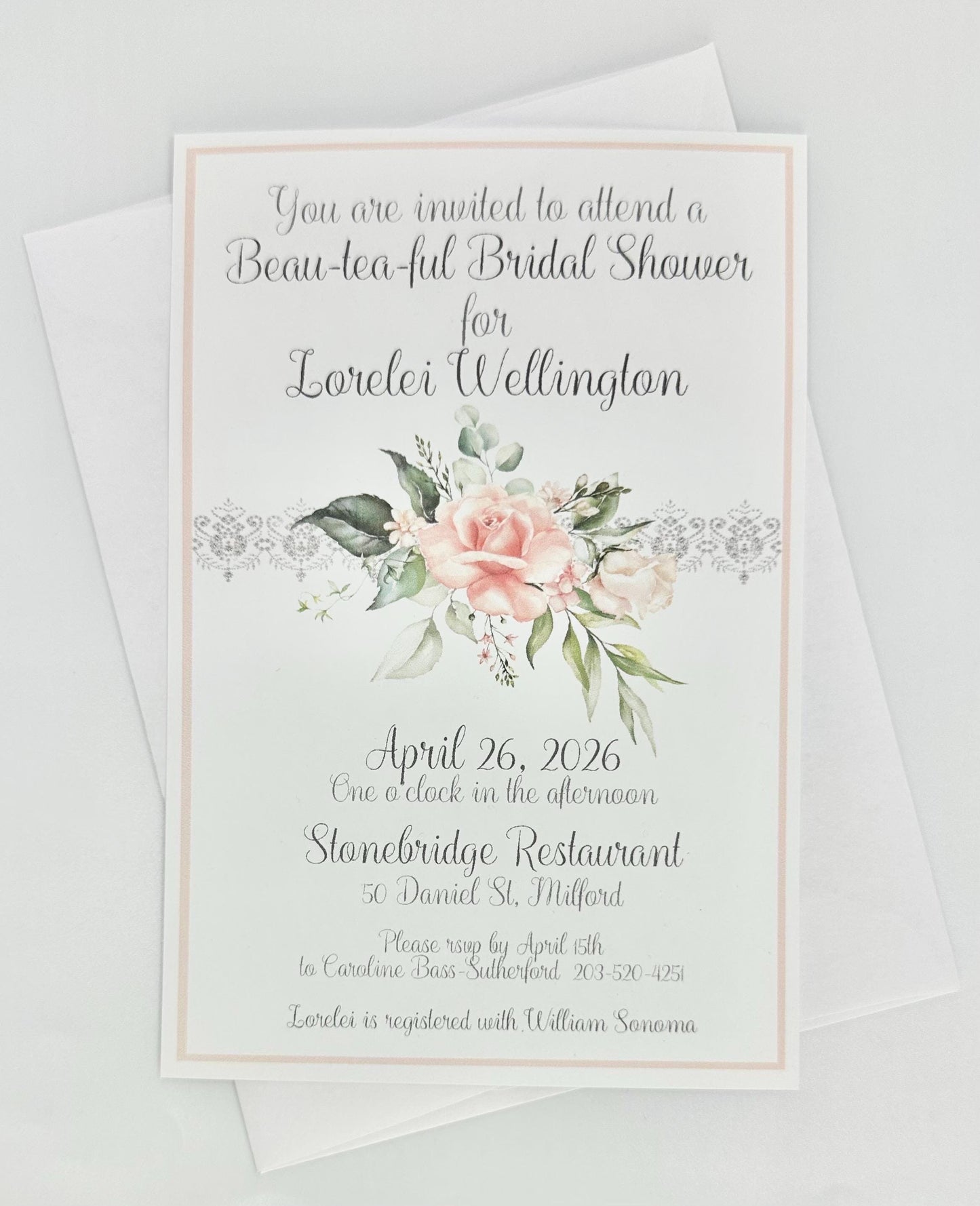 Pink Rose Bouquet Ensemble Bridal Shower Tea Party Pack Kit