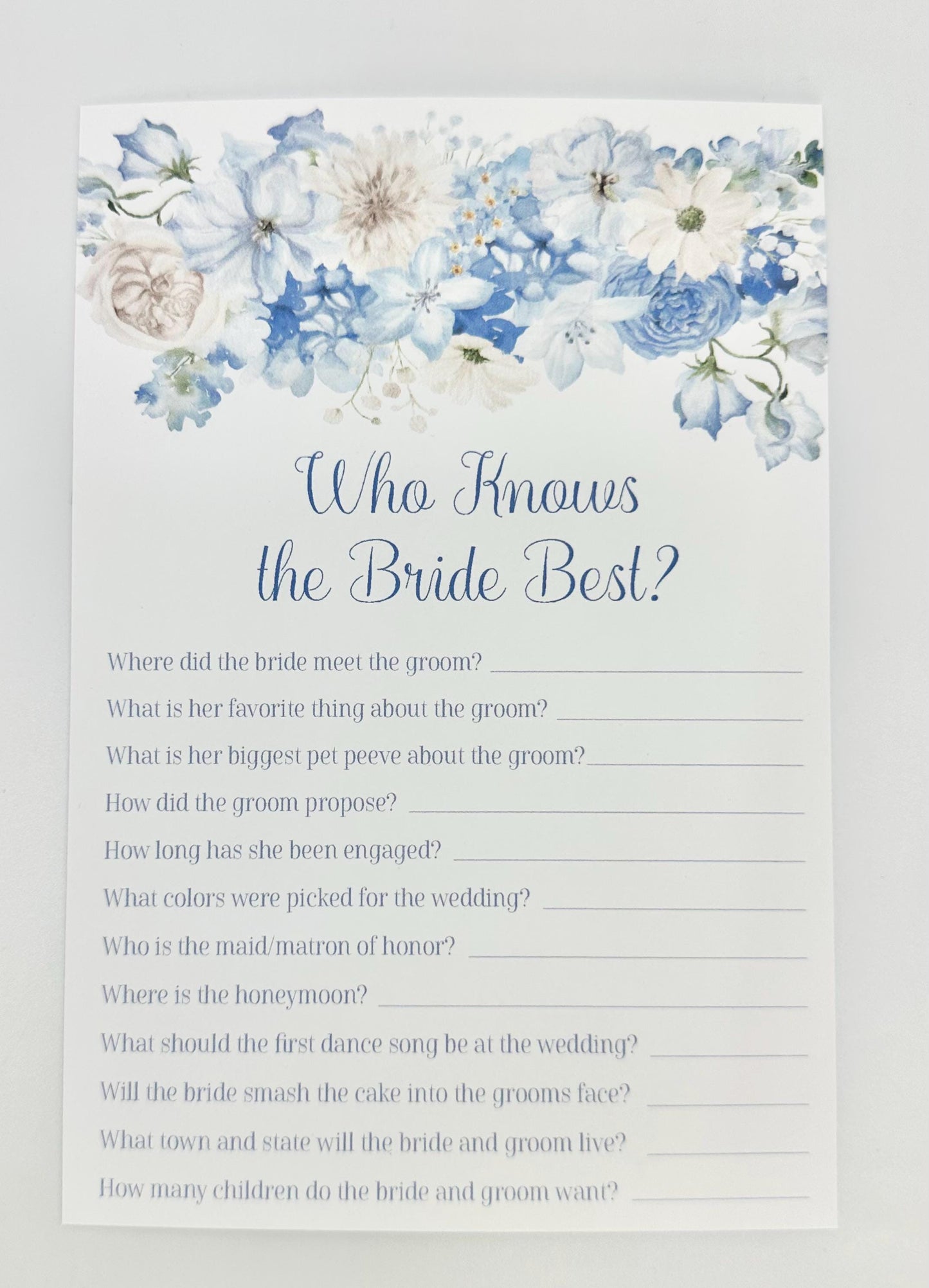 Beau-Tea-Ful Sky Blue Bouquets Tea Party Ensemble Invitation Favor Box Menu Place Card Bridal Baby Shower 80th Birthday Wedding Event plan