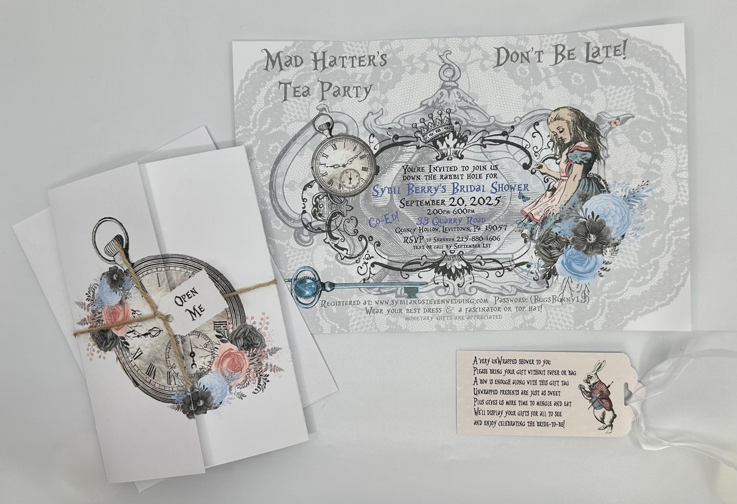 Alice in Wonderland Tea Party Ensemble: Bridal Shower, Wedding