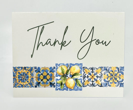 Digital Thank You Card Amalfi Coast Lemons Italy Positano Grazie