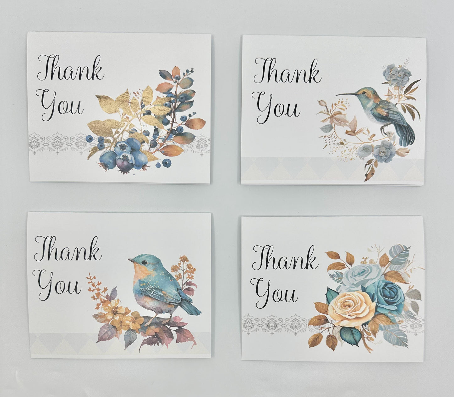Digital Blueberry Thank You Note Cards by The Paper Fascinator