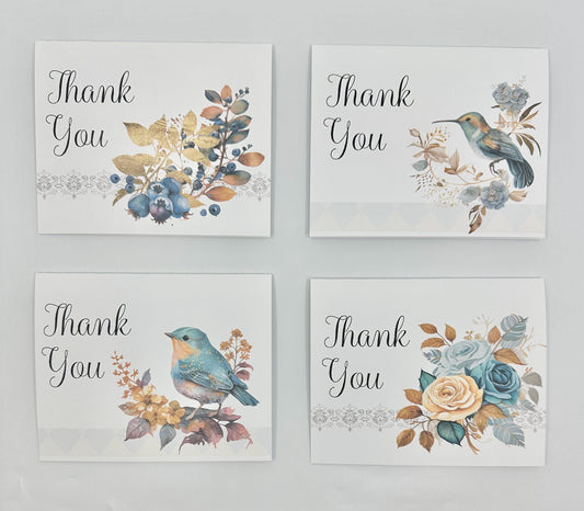 Digital Blueberry Thank You Note Cards by The Paper Fascinator