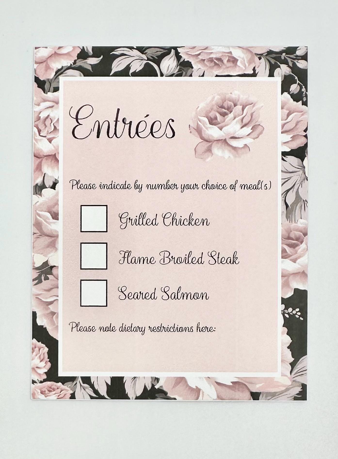 Wedding Invitation Party Pack Kit Black and Pink Floral Bouquet Ensemble