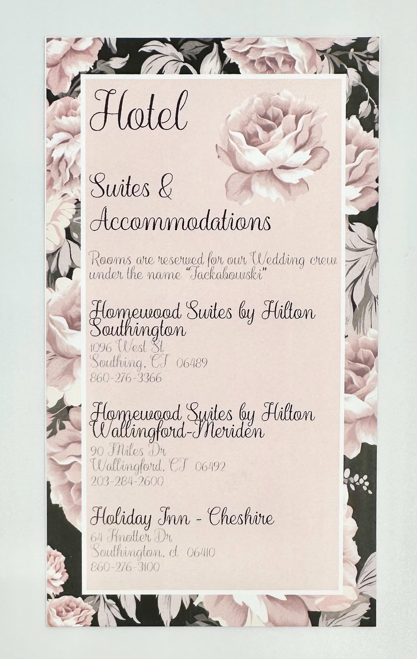 Wedding Invitation Party Pack Kit Black and Pink Floral Bouquet Ensemble