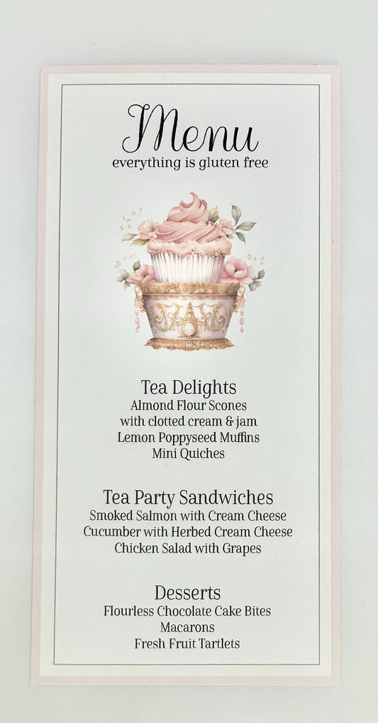 Bridal Shower Tea Party Menu Rococo European Ensemble