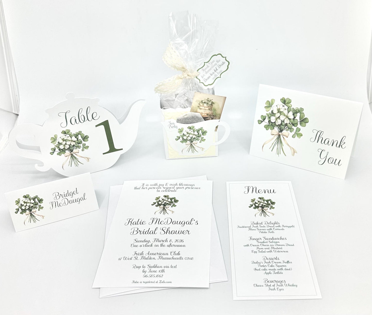 Irish Clover Celtic Gaelic Thank You Note Card