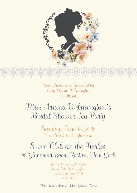 Digital You Are My Cup of Tea Invitation UpDo with Crown