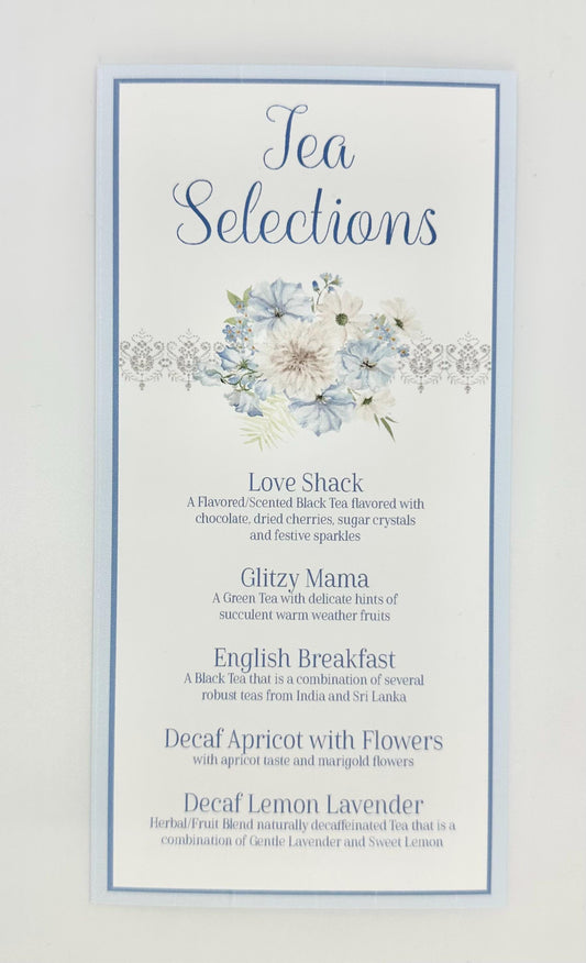 Sky Blue Bouquet Tea Selections Card