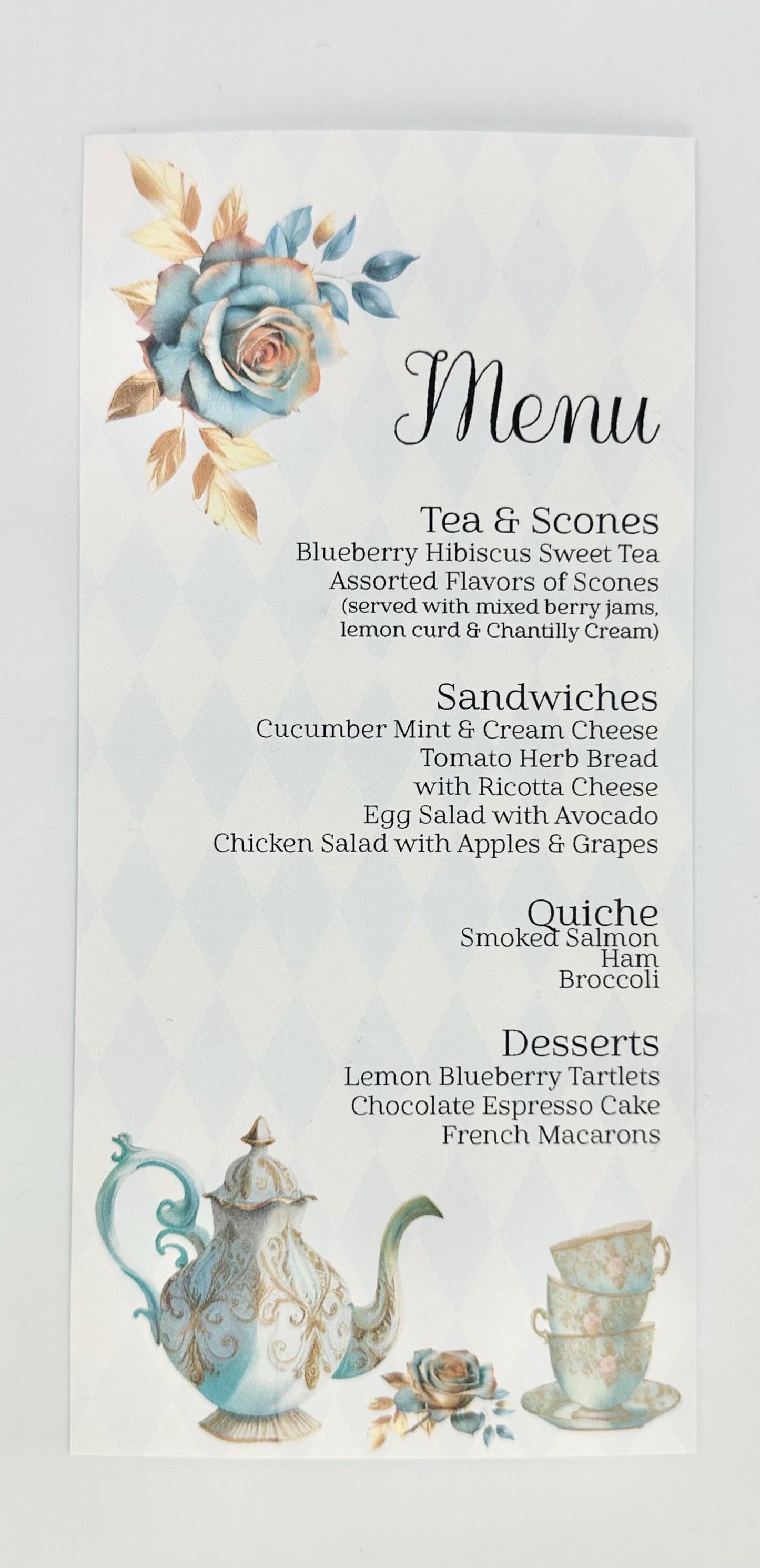 Blueberry Tea Party Menu