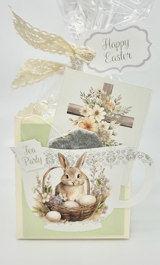 Bunny Tea Party Favor Gift Box & Bag for Easter Sunday Basket
