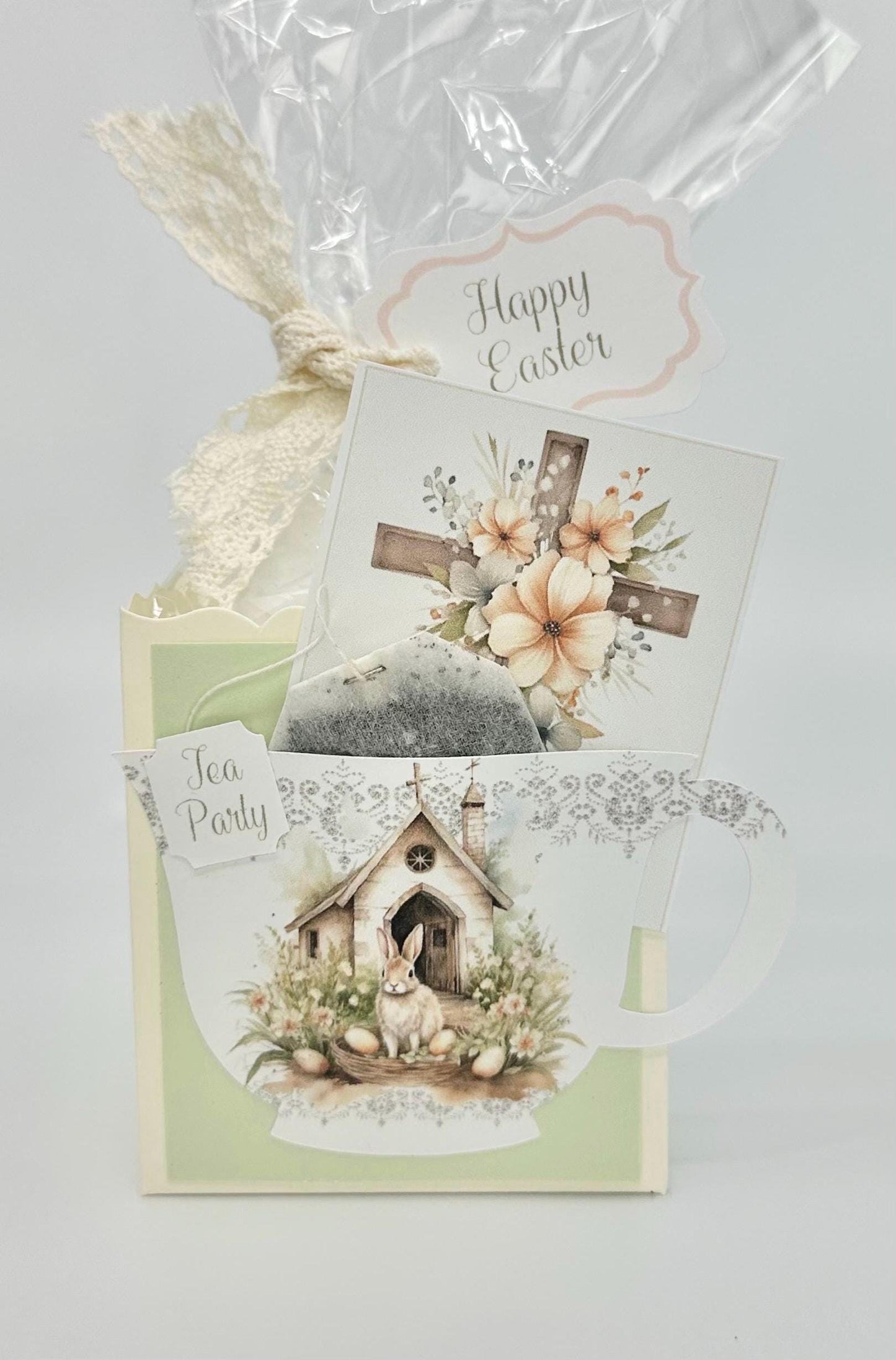Easter Bunny at Church Tea Party Favor Gift Box Bag Basket