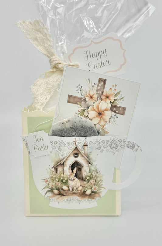 Easter Bunny at Church Tea Party Favor Gift Box Bag Basket