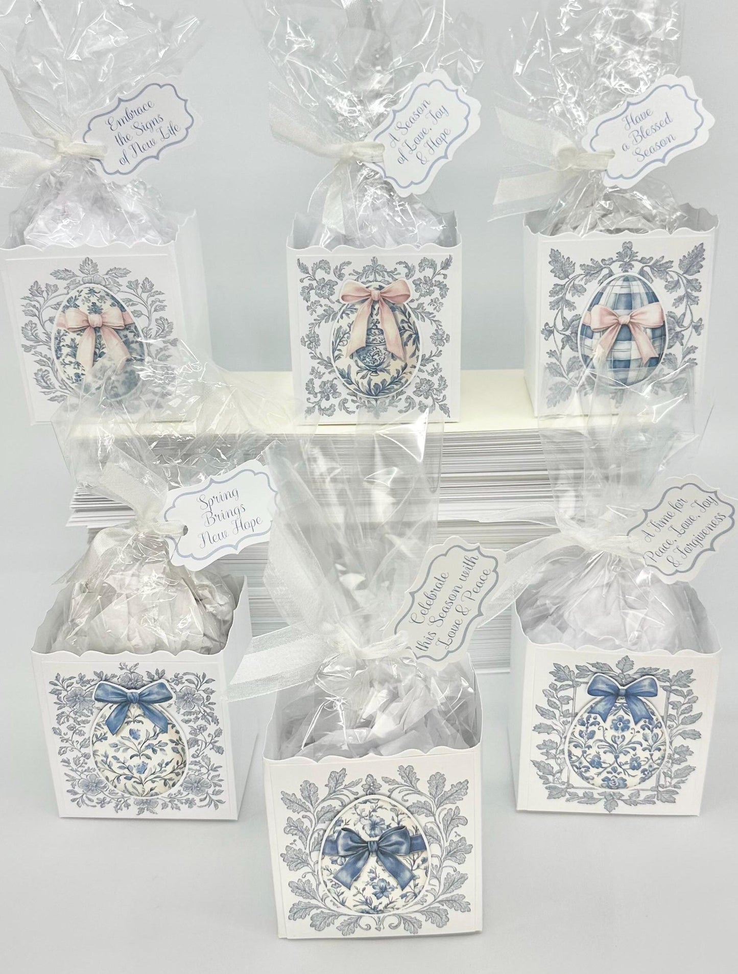3-D Handpainted Graphic Easter Egg Gift Basket Box and Bag Party Favor