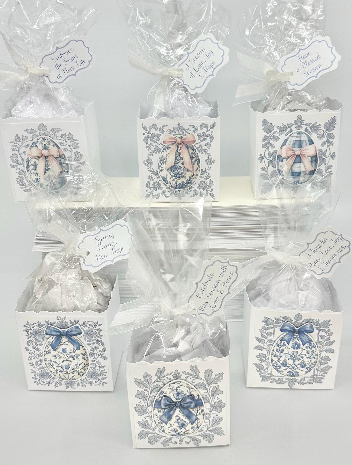 3-D Toile Easter Egg Gift Basket Box and Bag Party Favors