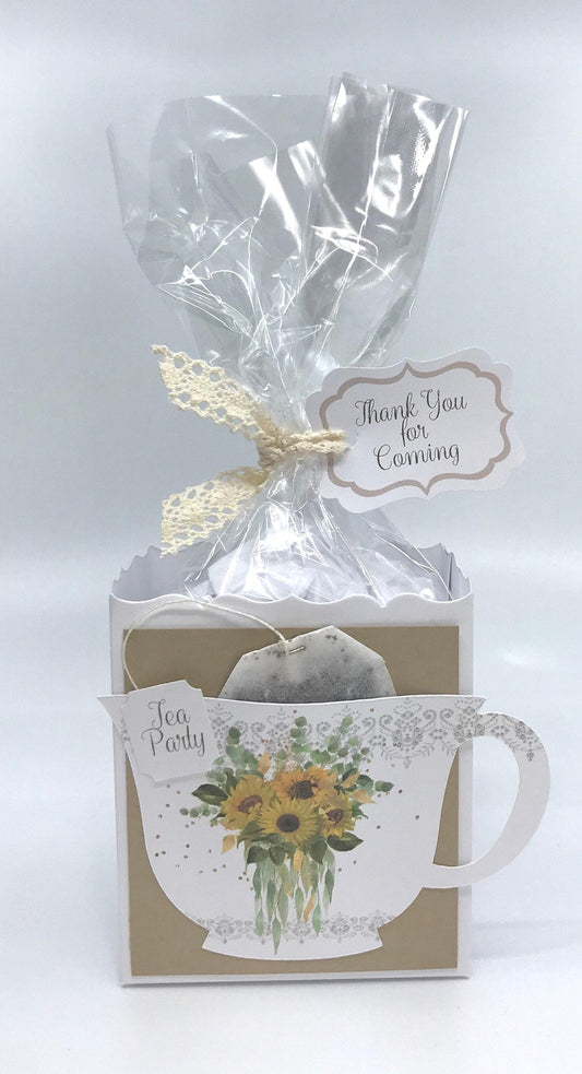 Sunflowers and Eucalyptus Bouquet Tea Party Favor